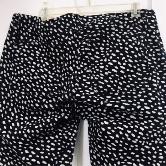 Tory Burch Walker Cargo Animal Print Pony Dots Jeans Pants Logo Stretch Waist 27 - Picture 6 of 16
